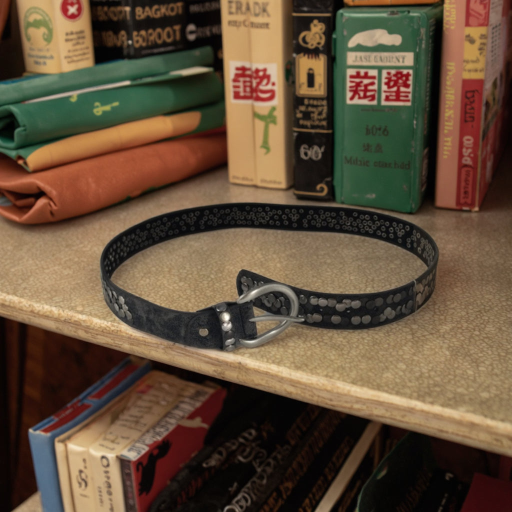 Vintage Belt with Swallow Design Trendy Fashionable PU Plastic Belt for Daily Business Use Alloy Buckle