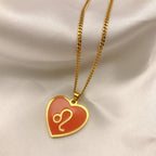 $10 christmas gifts 12 Constellation Necklace for Women Charms Enamel Heart Zodiac Sign Pendant Necklace Aries Leo Amulet