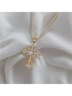 $10 christmas gifts Vintage cross necklace Personalized pendant necklace niche design clavicle chain