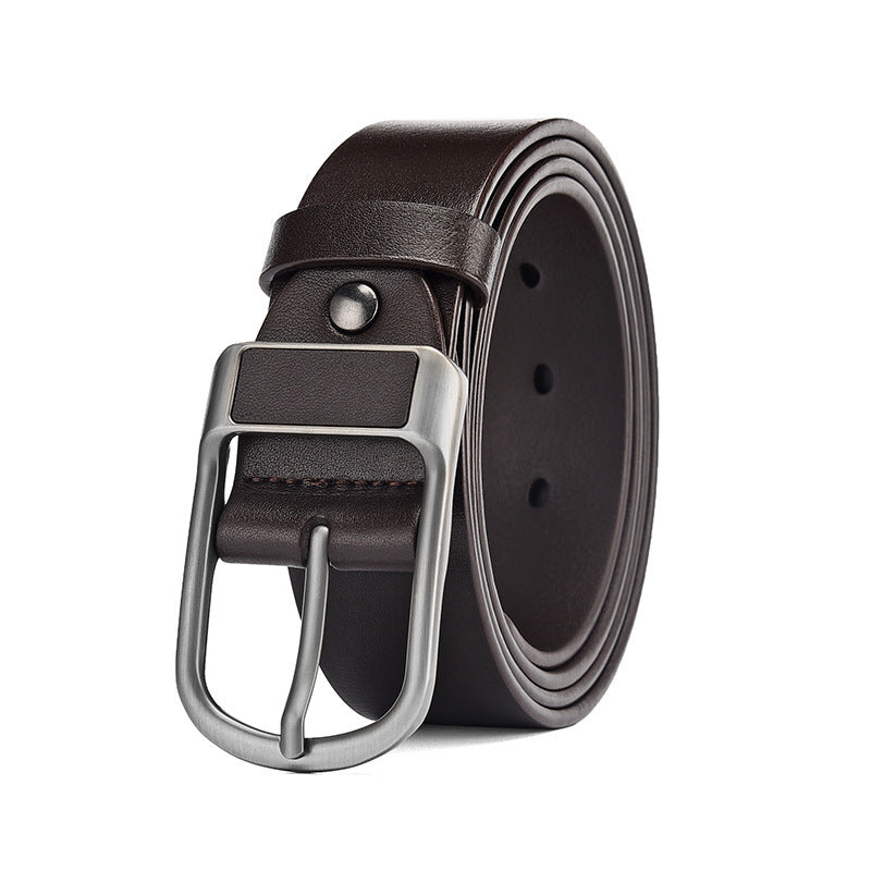Men's High Quality Genuine Cowhide Leather Belt with Fashionable Pin  Length for Business-Casual Wear