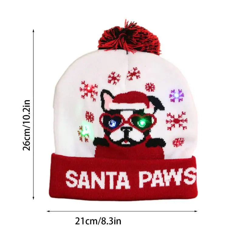 $10 christmas gifts Christmas LED Christmas Beanie Hat Winter Warm With Poms Outdoor Light Up Hat Unisex Flashing Caps For Home Party $10 gift ideas