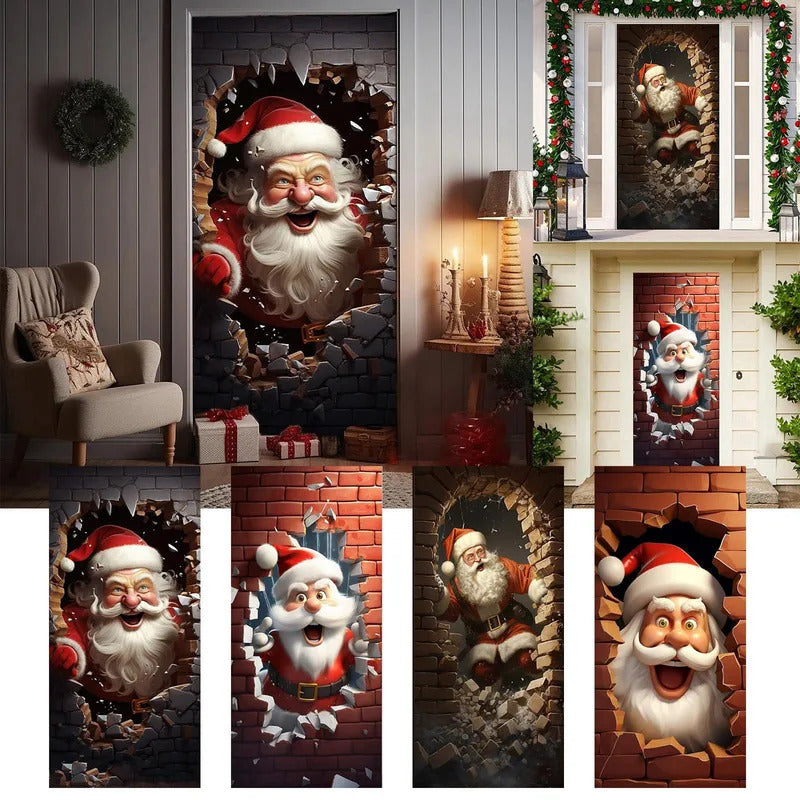 $20 christmas giftsSanta Door Cover Decoration Tapestry Holiday Party Door Curtain Tapestry Door Cover Christmas Decoration Party Flag Streamers