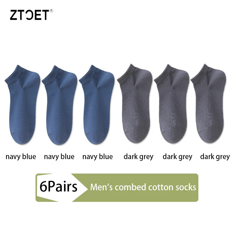 High Quality Men Combed Cotton Socks Short Breathable Odor proof and antibacterial Business Spring Summer for Male sock