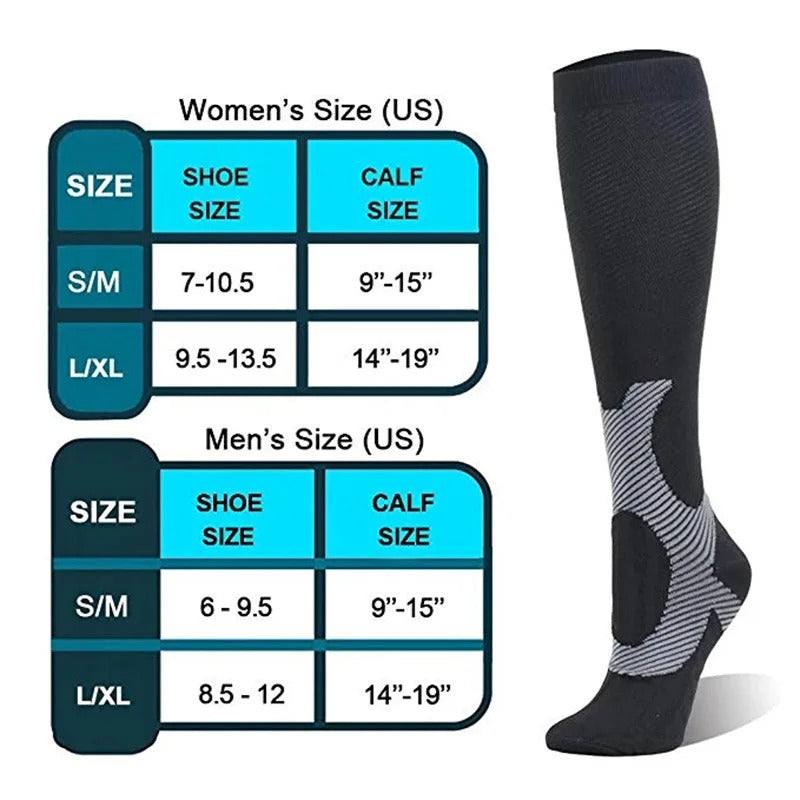 Compression Stockings Outdoor  Men's Women's Socks  Basketball Bicycle Sock Printed Sports Natural Walking