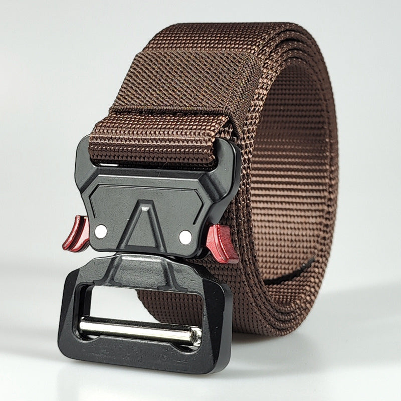 Casual Nylon Buckle Belt for Men and Women for Outdoor Sports and Security Red-eared Climbing Belt