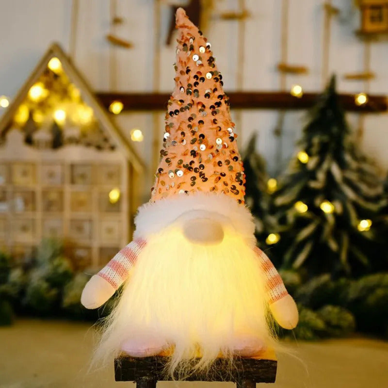 $10 christmas giftsChristmas Decoration Long Bearded Gnome with Lights Rudolph Doll LED Glowing Christmas Gnome Sweden Tomte Santa Elf Doll