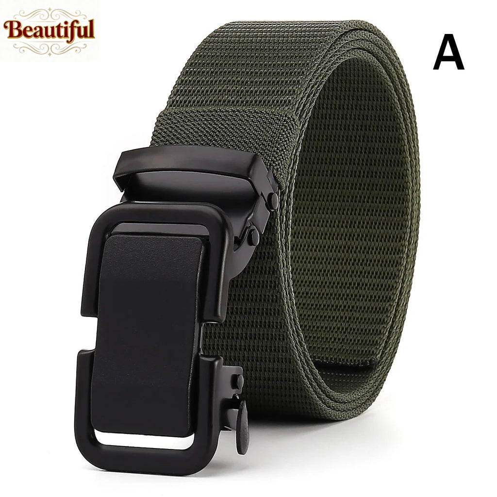 High-End Elastic Waistband Canvas Nylon Tactical Woven Belt for Men