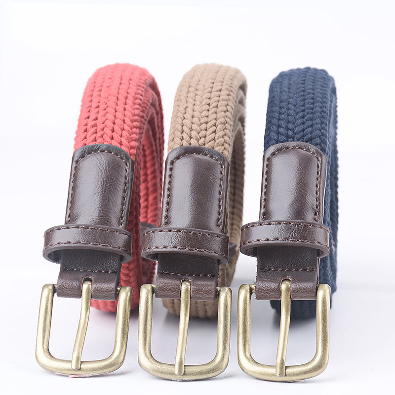 Vintage Elastic Wax Rope Belt for Men High Quality with Alloy Buckle