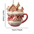 $10 christmas gifts Christmas Snow House Pendant Decoration Tree Pendant Snow House Acrylic Ornament 2D Art Keychain Pendant Seasonal Decor Backpack