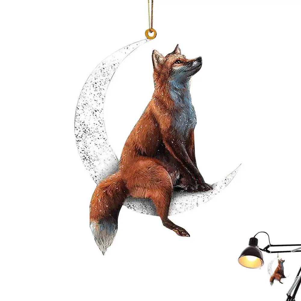 $10 christmas gifts Christmas Tree Decorations Animal Hanging Ornament Sitting On The Moon Animal Pendants Car Rearview Mirror Hanging Ornaments