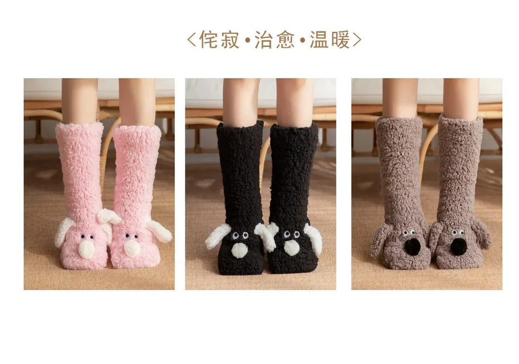 Kawaii Socks Adults Sleeping Socks Winter Snow Home Maternity Sock Leg Warmer Carpet Socks Slippers Funny Socks