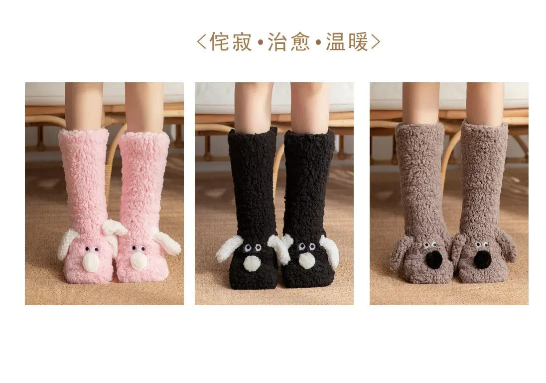 Kawaii Socks Adults Sleeping Socks Winter Snow Home Maternity Sock Leg Warmer Carpet Socks Slippers Funny Socks
