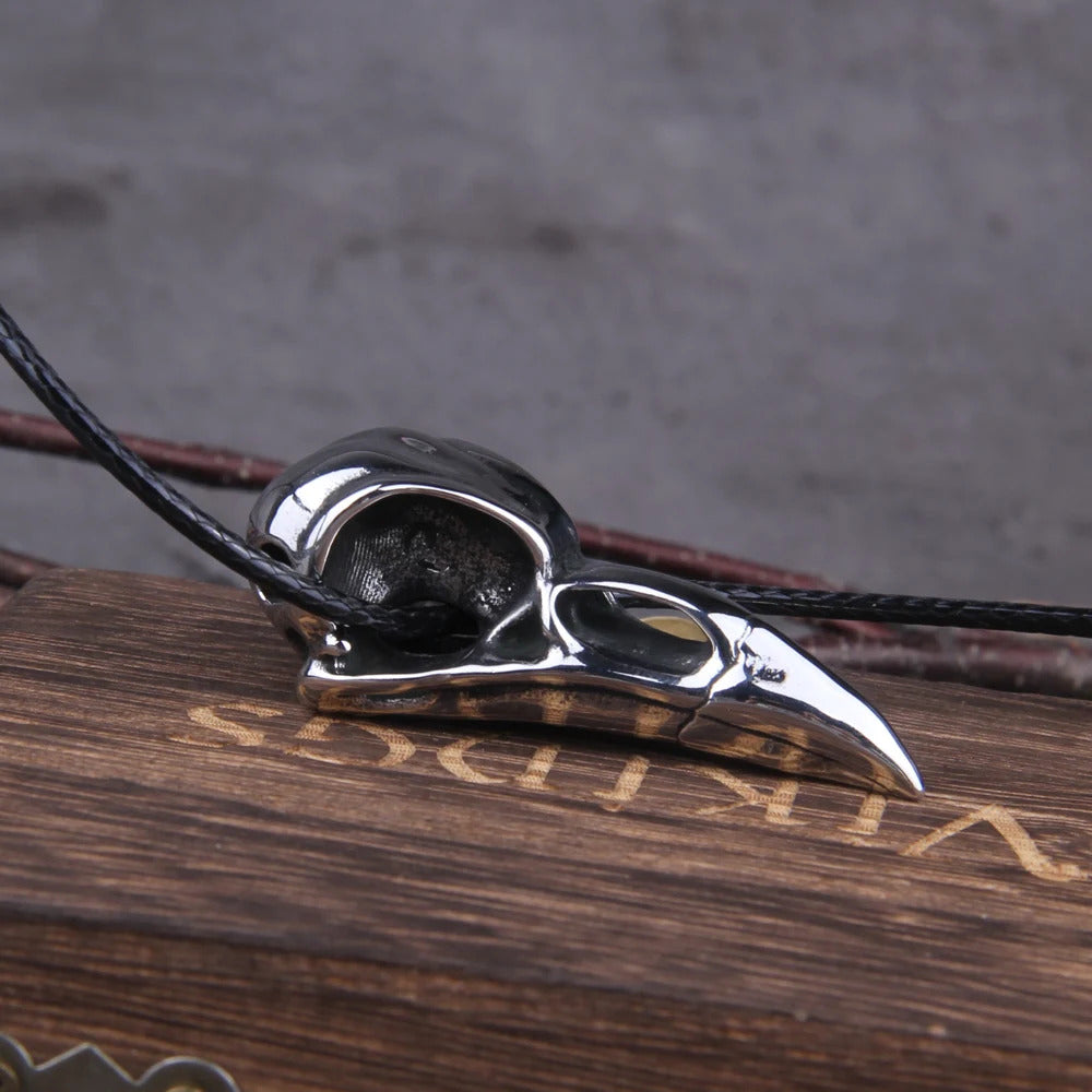 $20 christmas gifts Men Retro Crow Viking Pirate Pendant Necklace Stainless Steel Raven Neck Chain For Male Men's Berserk Rune Cool Fashion Jewelry