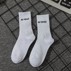 Simple European and American street letters white men's and women's socks sports hip hop college style socks
