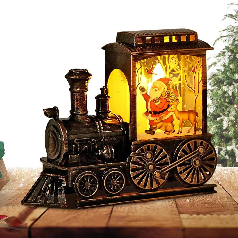 $10 christmas gifts Christmas Train Decor Light Up Retro Christmas Train Figurine Holiday Decor Battery-Operated LED Christmas Train For Parties