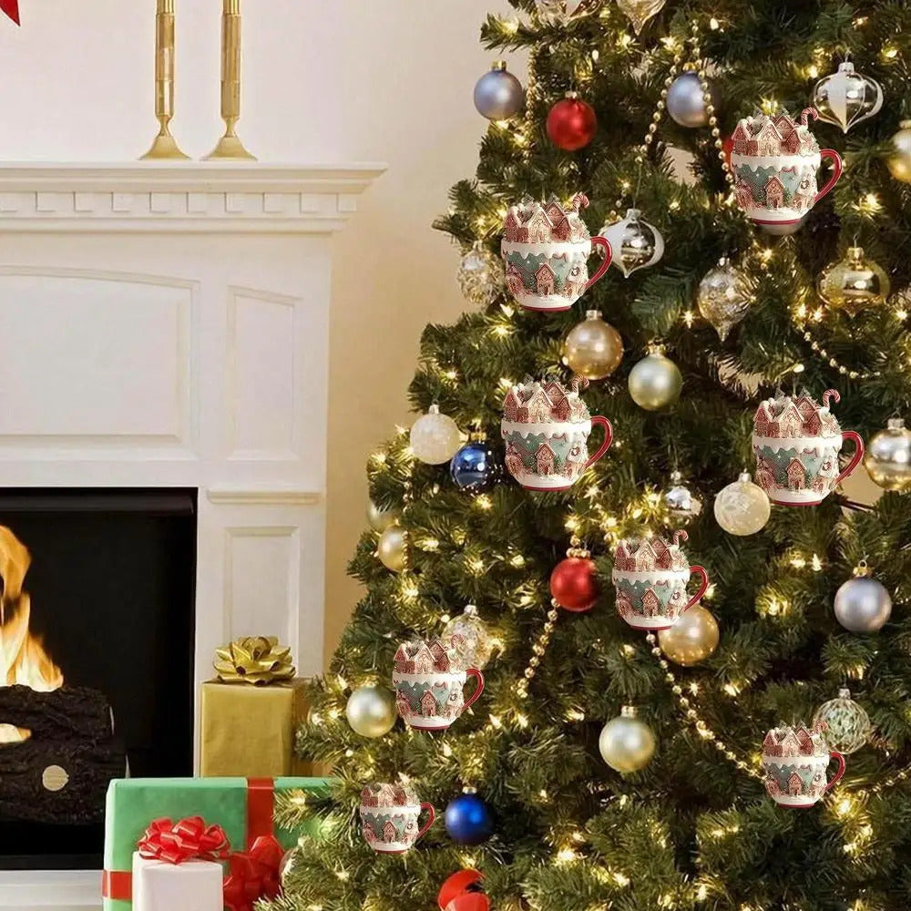 $10 christmas gifts Christmas Snow House Pendant Decoration Tree Pendant Snow House Acrylic Ornament 2D Art Keychain Pendant Seasonal Decor Backpack