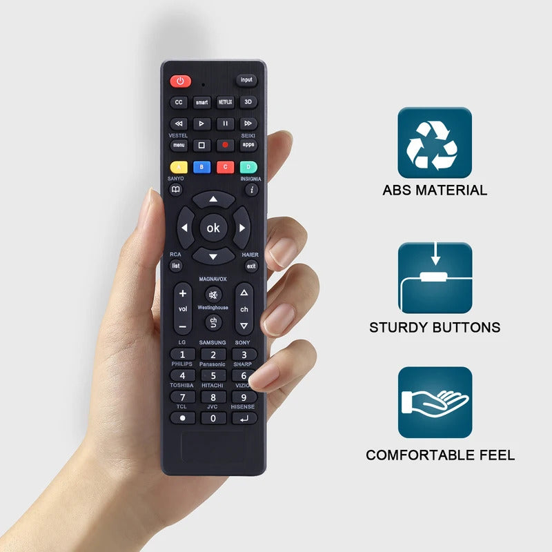 Universal Tv Remote for Lg, Samsung, Tcl, Philips, Vizio, Sharp, Sony, Panasonic, Sanyo, Insignia, Toshiba and Other Brands Lcd L