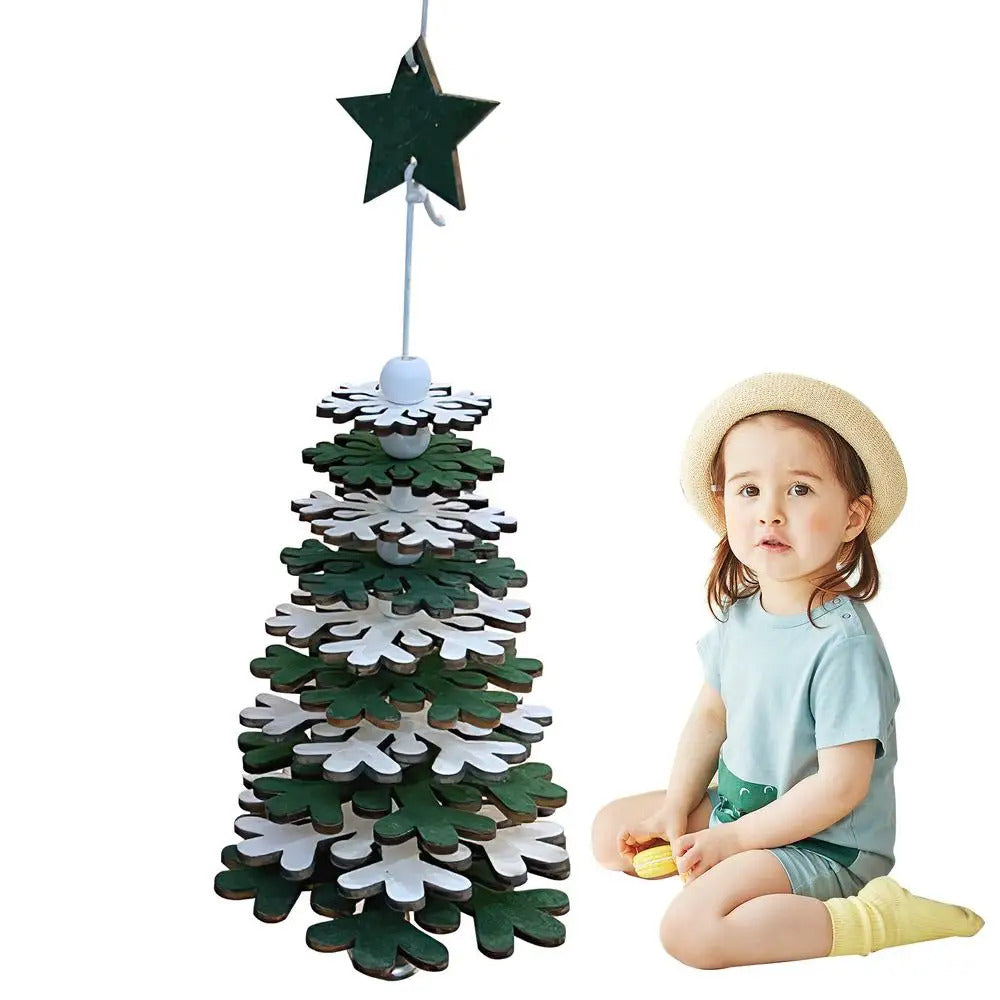 $10 christmas gifts Wooden Ornaments For Christmas Tree Multi-layer Wooden Christmas Tree Hangable Ornaments 3D Christmas Tree Decor Christmas