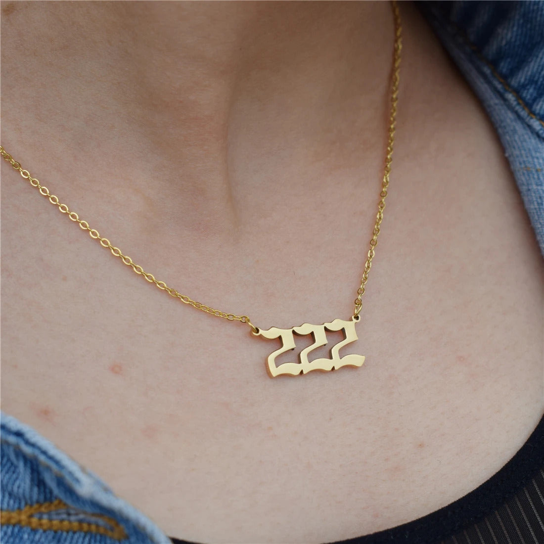 $10 christmas gifts Angel Number 1111 Necklace For Women 111 222 333 444 777 Stainless Steel Choker Chain Jewelry Best Friends Birthday Gift BFF