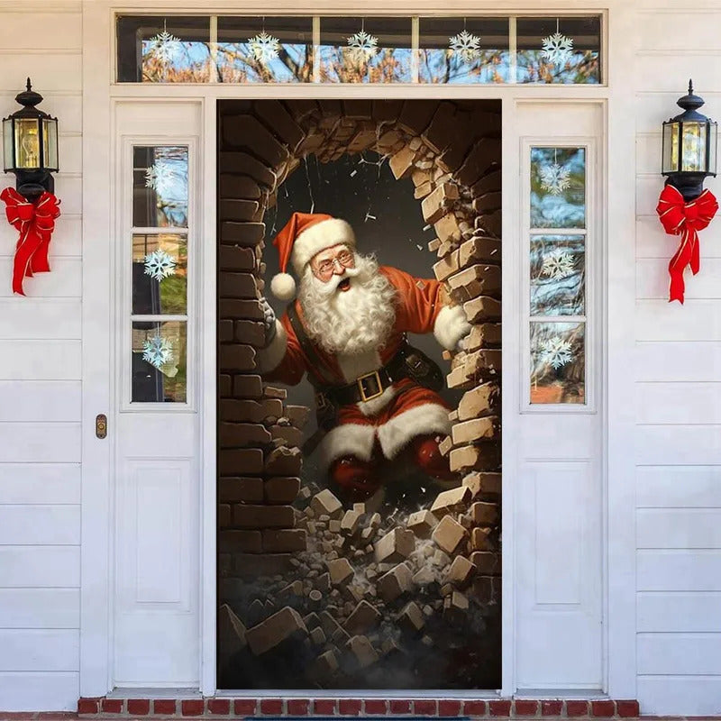 $20 christmas giftsSanta Door Cover Decoration Tapestry Holiday Party Door Curtain Tapestry Door Cover Christmas Decoration Party Flag Streamers