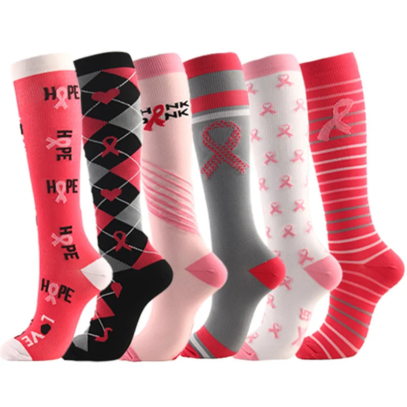 Compression Stockings Outdoor  Men's Women's Socks  Basketball Bicycle Sock Printed Sports Natural Walking