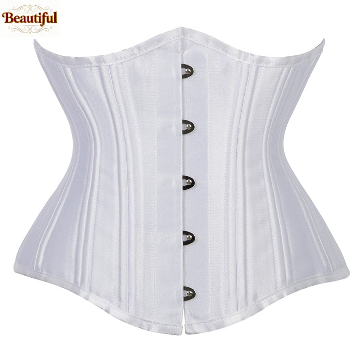 Plus Size Gothic Corset Underbust Bustier Top 26 Steel Bones Hourglass Corset Corselet Steampunk Slimming Waist Belt Body Shaper