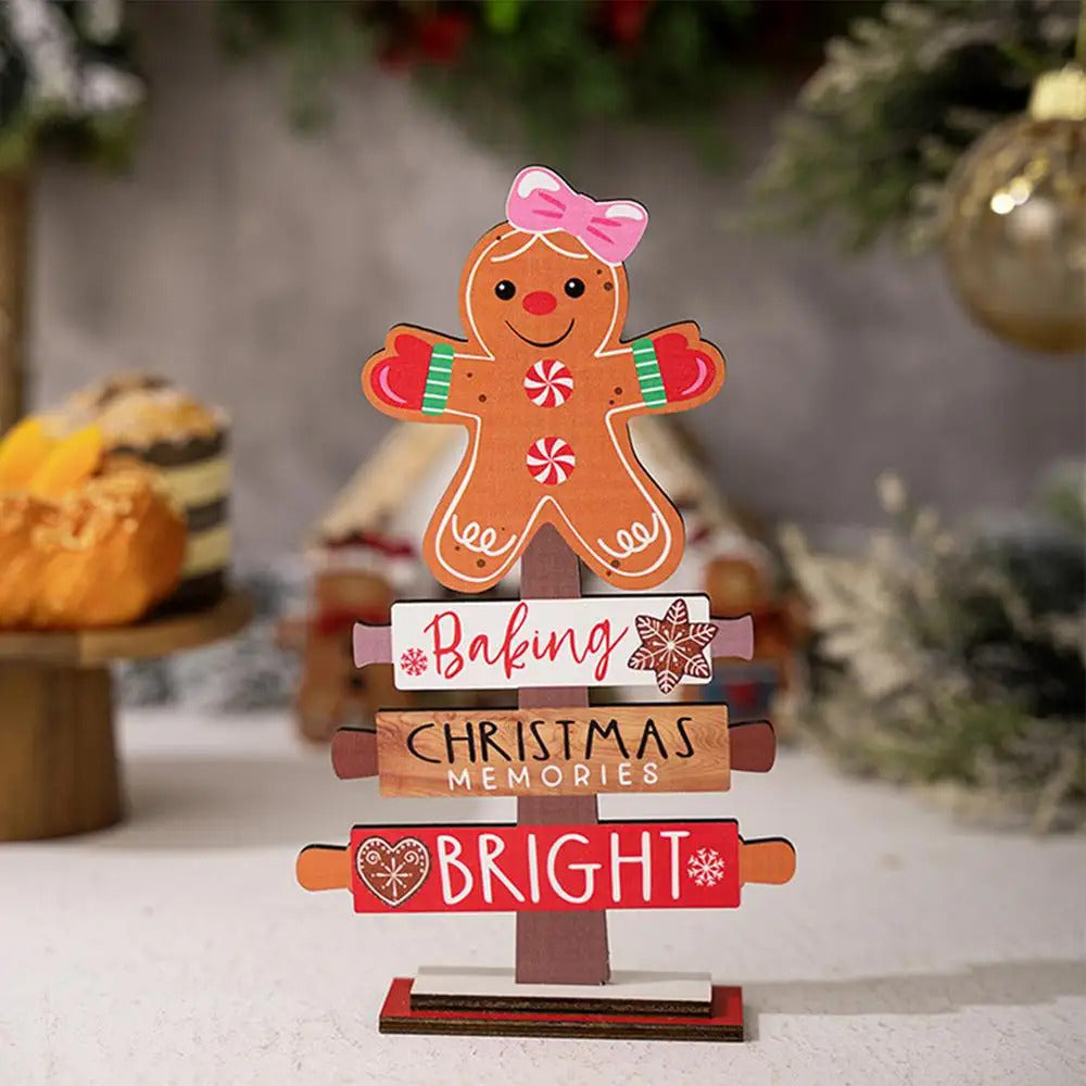 $10 christmas gifts New Gingerbread Christmas Decorations Sign Wood Christmas Table Decor Christmas Sign Decor Table Centerpieces Rustic Sign Craft