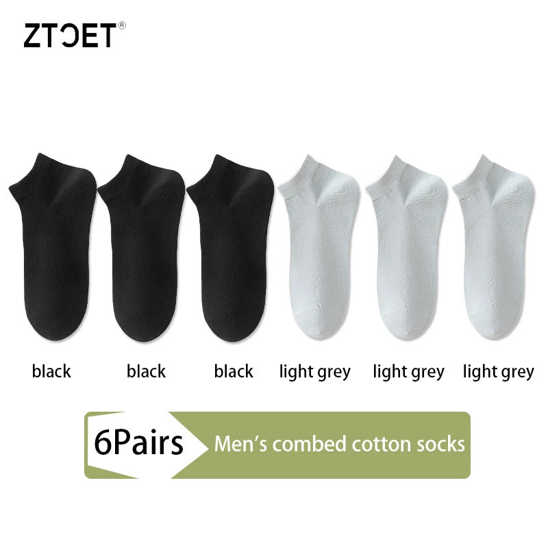High Quality Men Combed Cotton Socks Short Breathable Odor proof and antibacterial Business Spring Summer for Male sock