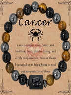 $10 christmas gifts 12 Zodiac Constellation Sign Bracelet Triple Protection Tiger Eye Hematite Beads Bracelets for Couples Friendship Jewelry Gifts