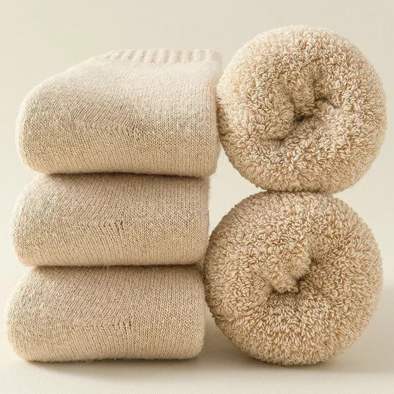 Wool Socks Couples Solid Winter Snow Chrismas Gift Thermal Cashmere Marino Thickened Fleece Terry Loop socks