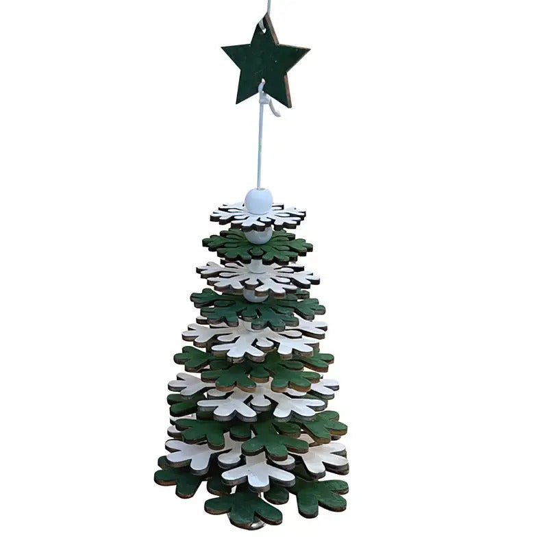 $10 christmas gifts Wooden Ornaments For Christmas Tree Multi-layer Wooden Christmas Tree Hangable Ornaments 3D Christmas Tree Decor Christmas