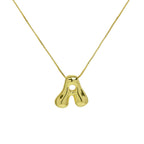 $10 christmas gifts Stainless Steel Cute Chubby 26 Letters Pendant Necklace Glossy Balloon Bubble Initials Necklace Box Chain Charms Wedding Jewelry