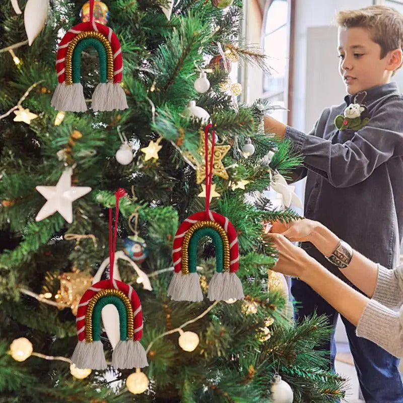 $10 christmas gifts Boho Christmas Ornaments Mini Rainbow Weaving For Wall Decor Modern Home Decoration Accessories Pendant For Bedroom Nursery Baby