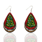 $10 christmas gifts Cute Christmas Earrings For Girls Santa Claus Tree Snowman Teardrop Wooden Drop Dangle Perfect New Year Women Gifts $10 gift ideas