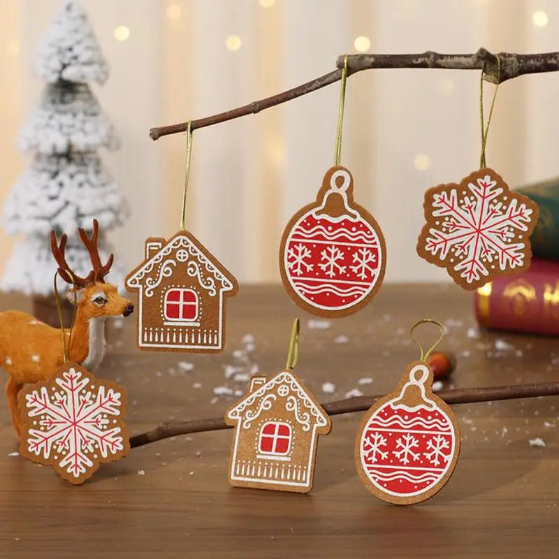 $10 christmas gifts 6pcs Gingerbread Man Ornaments Doll Christmas Decoration Pendants Xmas Tree Hanging Ornament Christmas for Home New Year Gift