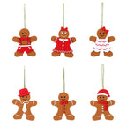 $10 christmas gifts 6pcs Gingerbread Man Ornaments Doll Christmas Decoration Pendants Xmas Tree Hanging Ornament Christmas for Home New Year Gift