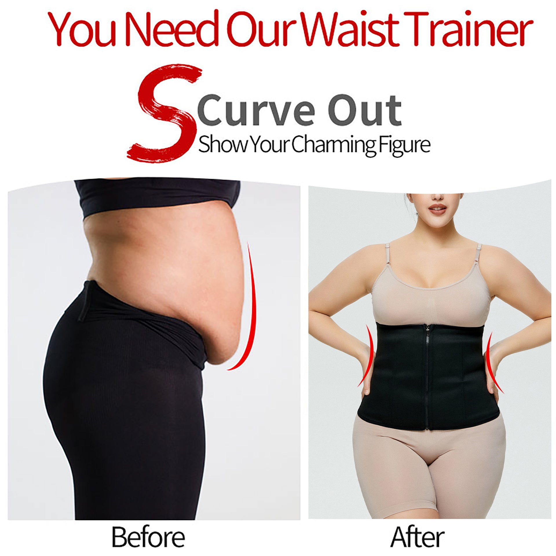 Compression Black Slim Belt for Women Shaper Weight Loss Ladies Fitness Waist Trainer Shaper