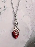 $10 christmas gifts Punk Style Bat & Heart Design Pendant Necklace, Fashion Jewelry for Party, Daily Clothing Decor, Trendy All-match & Exquisite Je