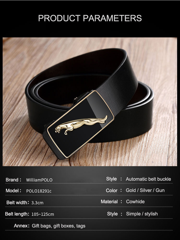 Fashion Casual Belts Leather Men Trendy Pants Genuine Mens Leather Belts Alloy Automatic Buckle Belt
