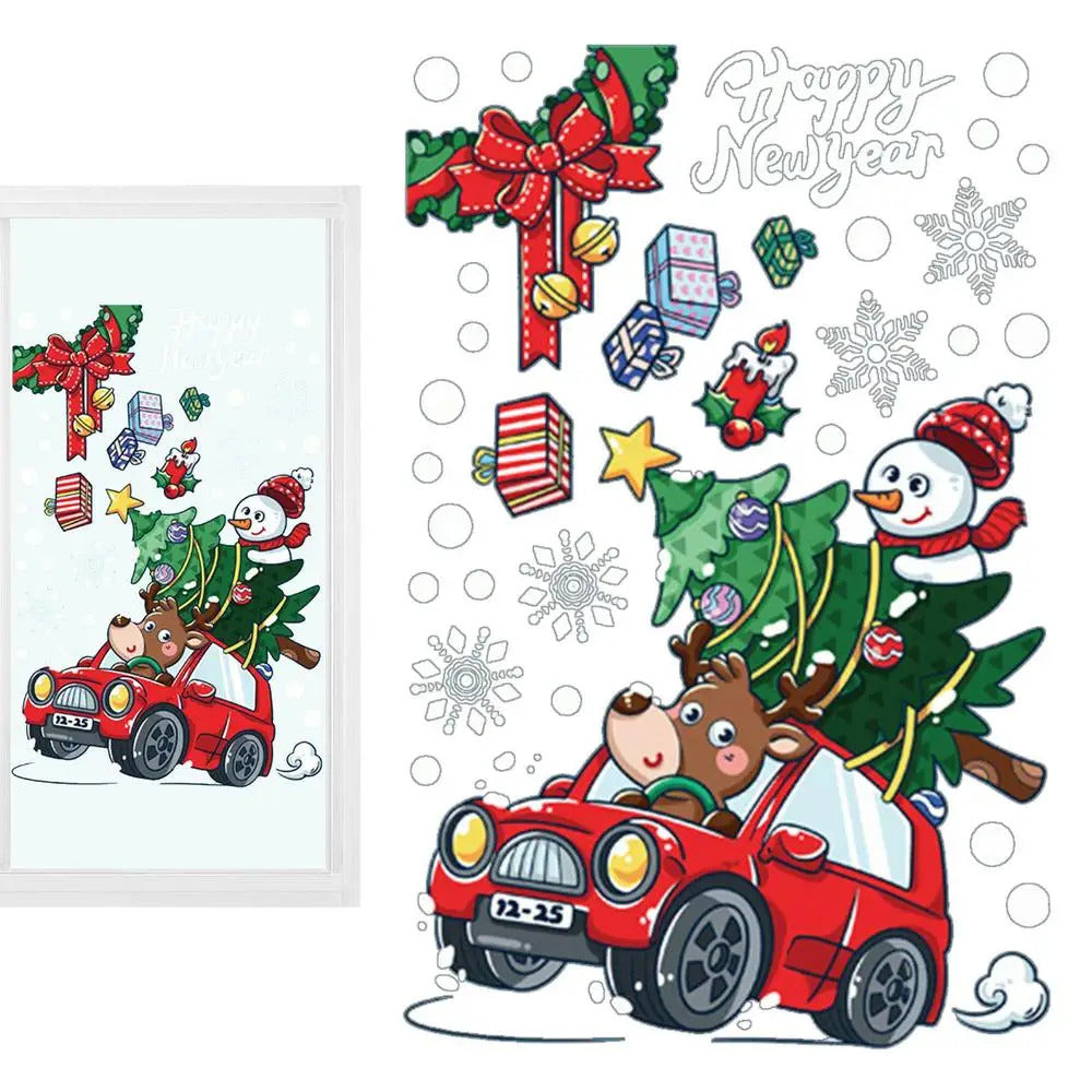 Christmas Window Clings Christmas Theme Decor Static Decals Home Decor Products For Glass Doors Window Household Appliances