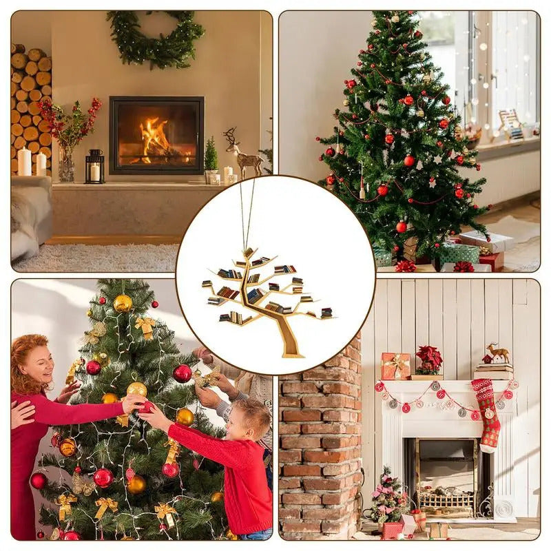 $10 christmas gifts Book Christmas Tree Ornament 2D Acrylic Car Ornament Christmas Pendant Book Lover Ornament For Tree Car Decoration $10 gift ideas