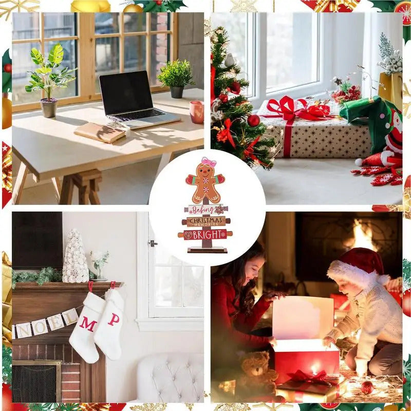 $10 christmas gifts New Gingerbread Christmas Decorations Sign Wood Christmas Table Decor Christmas Sign Decor Table Centerpieces Rustic Sign Craft