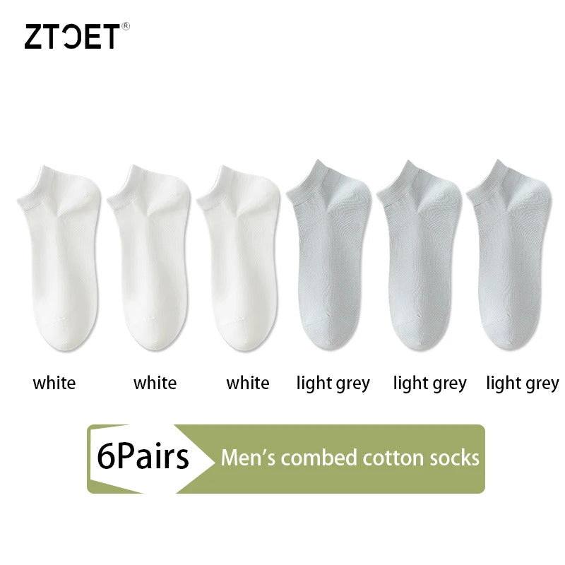 High Quality Men Combed Cotton Socks Short Breathable Odor proof and antibacterial Business Spring Summer for Male sock