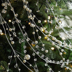 Christmas Bead Garland Christmas Garland Artificial Pearls Beads 3.6 Ft Clear Acrylic Crystal Beads Branch String Garland For