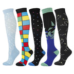 Compression Stockings Outdoor  Men's Women's Socks  Basketball Bicycle Sock Printed Sports Natural Walking