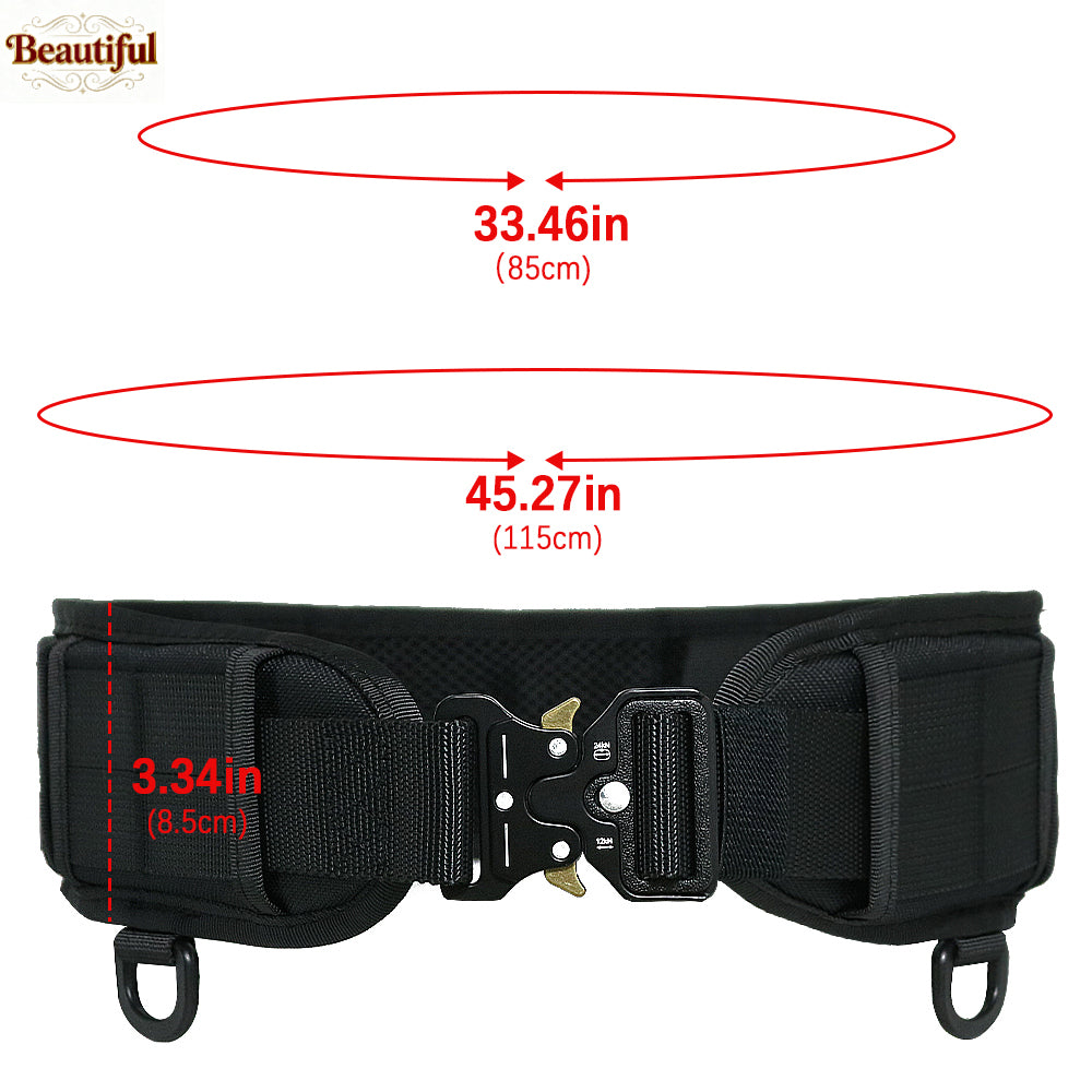 Tactical MOLLE Battle Belt for Men Adjustable Padded Waistband with Quick Release Buckle Duty Belt for Hunting, Paintball
