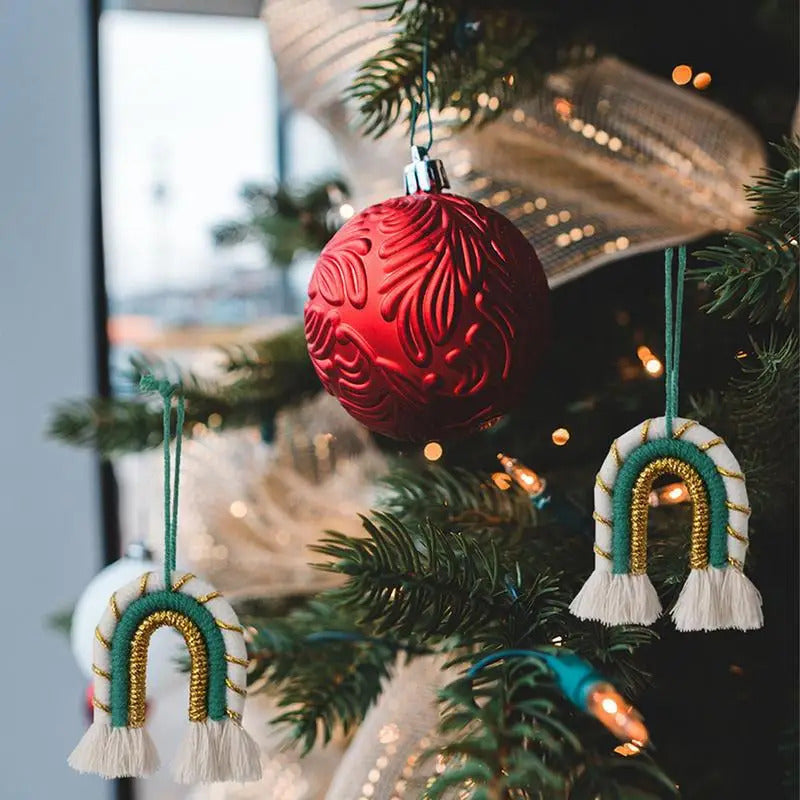 $10 christmas gifts Boho Christmas Ornaments Mini Rainbow Weaving For Wall Decor Modern Home Decoration Accessories Pendant For Bedroom Nursery Baby
