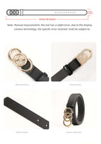 Women's Korean-Style PU Belt with Three Circle Plate Buckle Fashionable Ins Senior Sense for All Coat Denim the Belt for Women