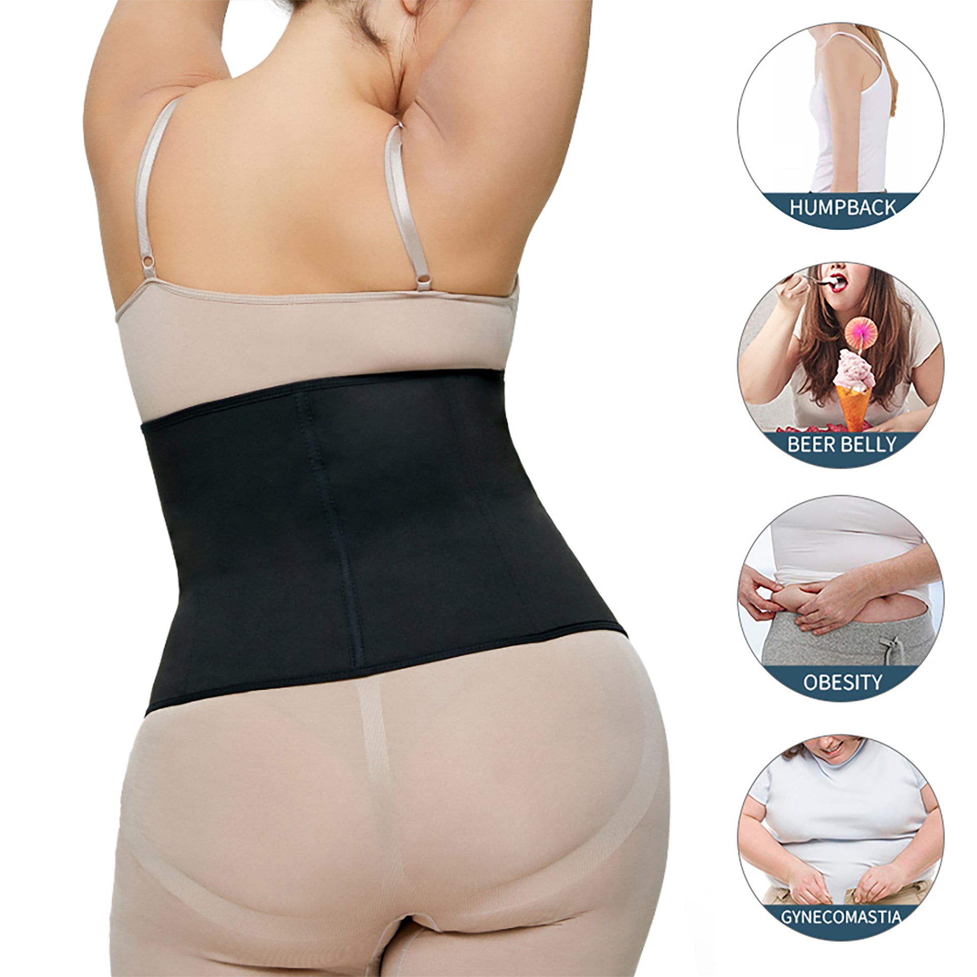 Compression Black Slim Belt for Women Shaper Weight Loss Ladies Fitness Waist Trainer Shaper