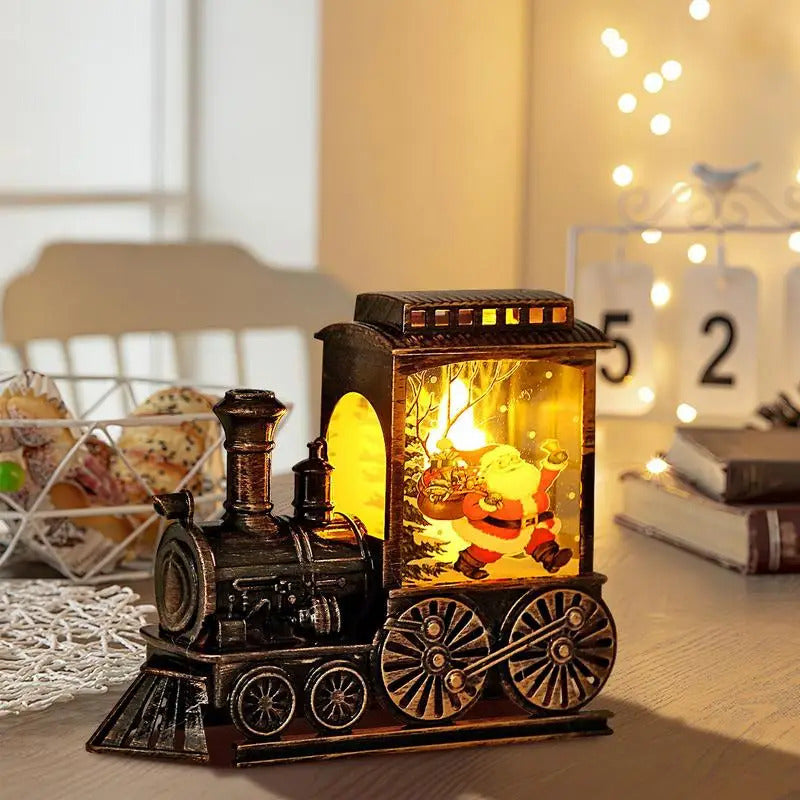 $10 christmas gifts Christmas Train Decor Light Up Retro Christmas Train Figurine Holiday Decor Battery-Operated LED Christmas Train For Parties